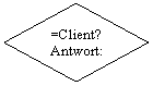 Flussdiagramm: Verzweigung: =Client?
Antwort:
